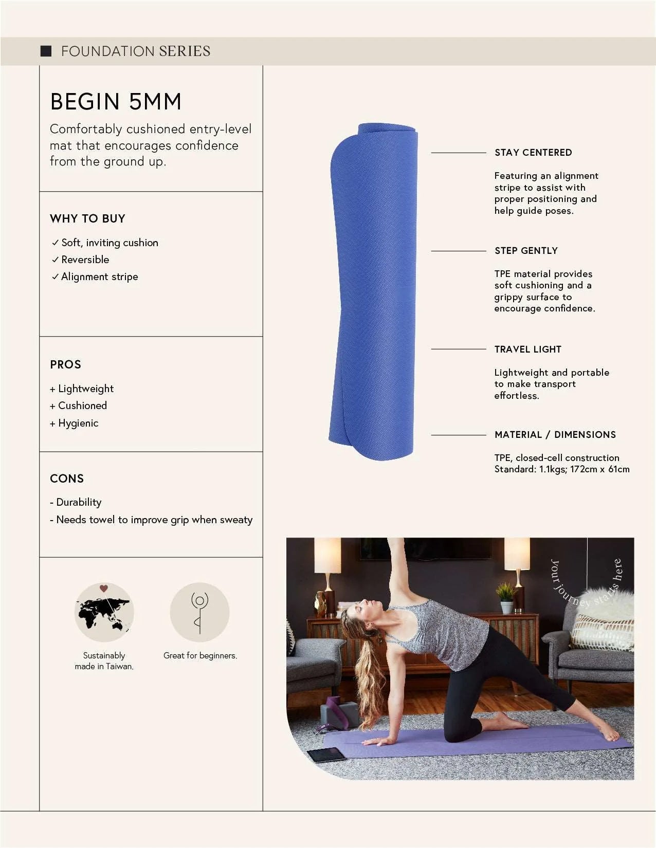 Manduka Begin Yogamatte 5mm